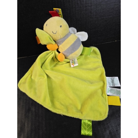 Taggies Other - Taggies Bumble Bee Rattle Plush Lovey Lime‎ Green Satin Back 2015 Baby Snuggler